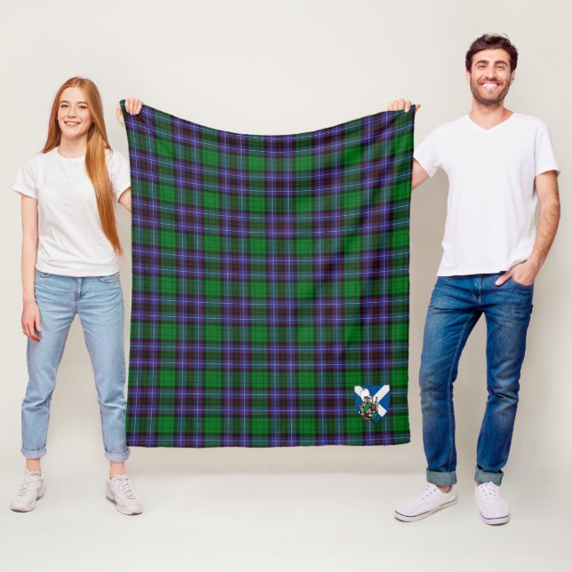 Couverture Polaire Tartan à carreaux Scotts Hunter de Peeblesshire (En situation)