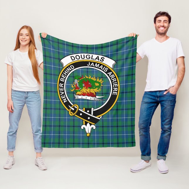 Couverture Polaire Tartan ancien Clan Douglas Plaid (En situation)