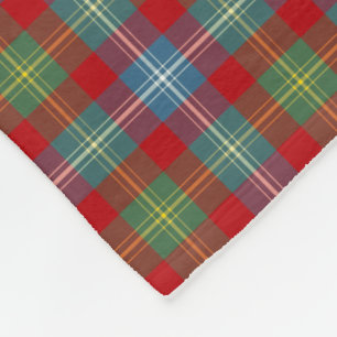 Couverture Polaire Tartan antique bleu-clair et de rouge de clan