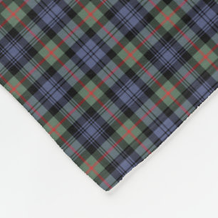 Couverture Polaire Tartan antique bleu-clair et vert de clan de