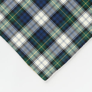 Couverture Polaire Tartan bleu et blanc de clan de Gordon de robe