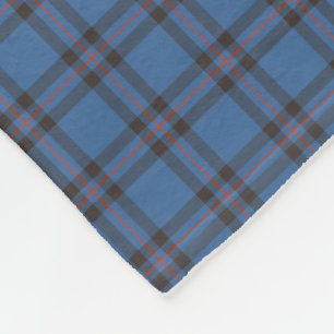 Couverture Polaire Tartan bleu et Brown de clan d'Elliot