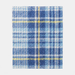 Couverture Polaire Tartan bleu et jaune ou arrière - plan plaid pour