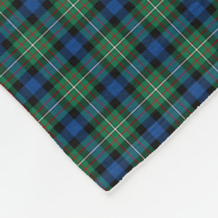 Couverture Polaire Tartan bleu, vert et rouge de clan de Ferguson