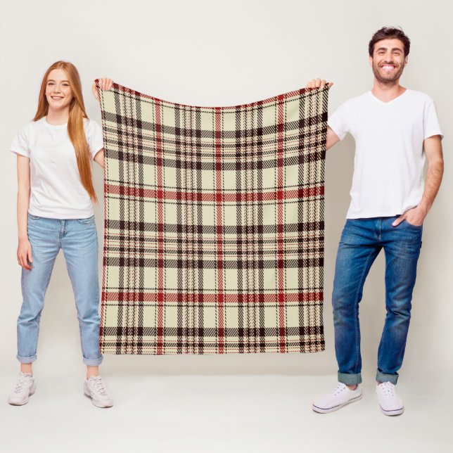 Couverture Polaire Tartan Brown (En situation)