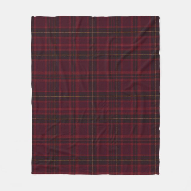 Couverture Polaire Tartan Burgundy Élégant (Devant)