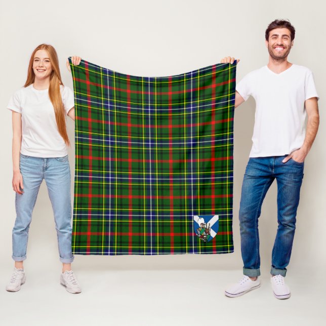 Couverture Polaire Tartan Carreaux Scotts Bisset Pattern (En situation)