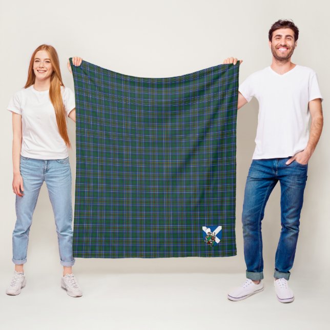 Couverture Polaire Tartan Carreaux Scotts Broun (En situation)