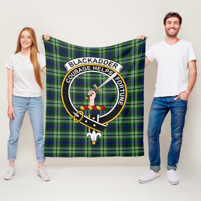Couverture Polaire Tartan Clan Blackadder à carreaux (En situation)