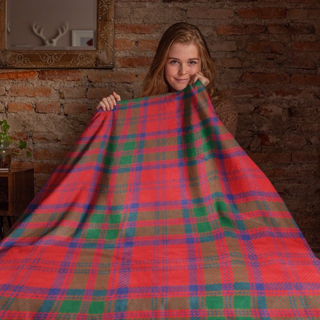 Couverture Polaire Tartan Clan Grant Plaid Green Red Check (Rustic Plaid Red Green Grant Tartan Fleece Blanket)