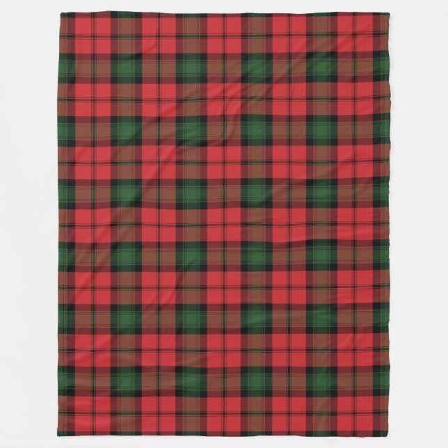 Couverture Polaire Tartan Clan Kerr Plaid Rouge Vert noir (Devant)