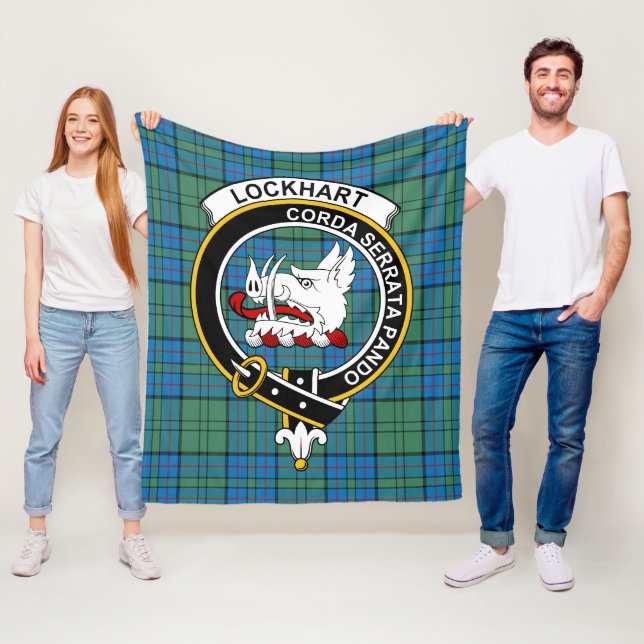 Couverture Polaire Tartan Clan Lockhart (En situation)