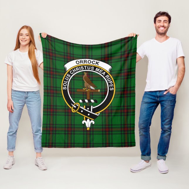 Couverture Polaire Tartan Clan Orrock (En situation)