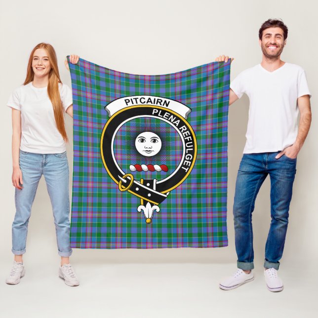 Couverture Polaire Tartan Clan Pitcairn à carreaux (En situation)