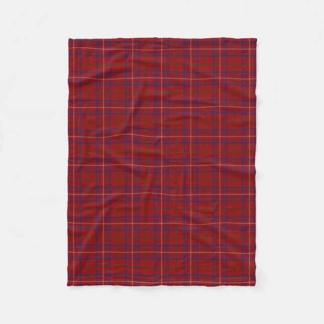 Couverture Polaire Tartan classique rouge moderne de rose écossais de (Devant)