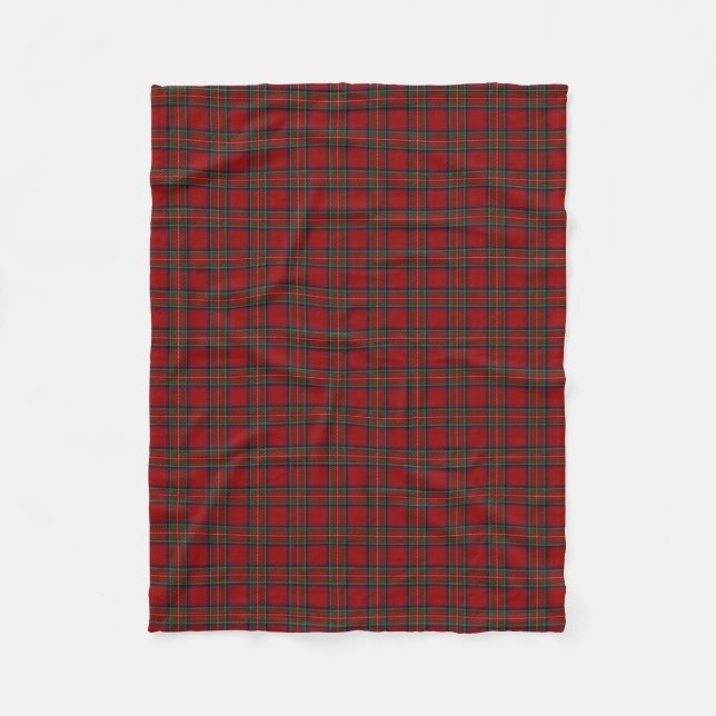 Couverture Polaire Tartan classique rouge royal de Stewart de clan (Devant)