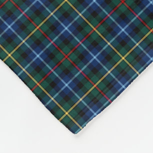 Couverture Polaire Tartan de bleu de clan de Smith, noir et rouge