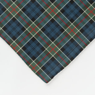 Couverture Polaire Tartan de bleu marine et de rouge de Colquhoun de
