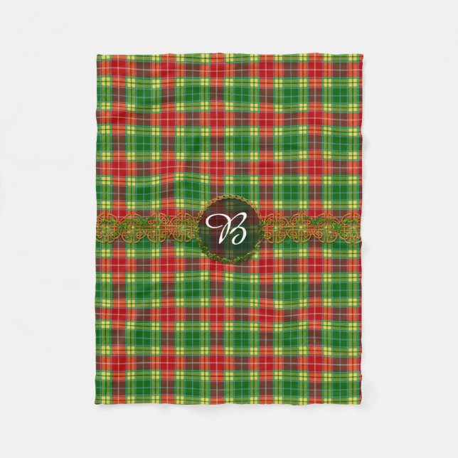 Couverture Polaire Tartan de Buchanan de monogramme (Devant)