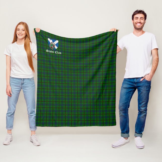Couverture Polaire Tartan de chasse du clan Agnew (En situation)