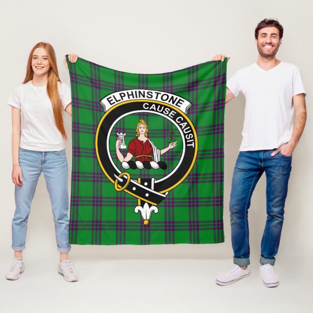 Couverture Polaire Tartan de chasse du clan Elphinstone (En situation)