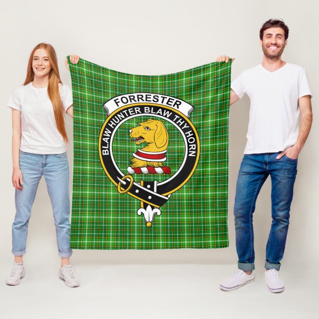 Couverture Polaire Tartan de chasse du clan Forrester (En situation)