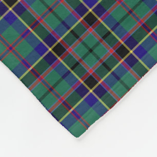 Couverture Polaire Tartan de clan de Stevenson de bleu vert clair et
