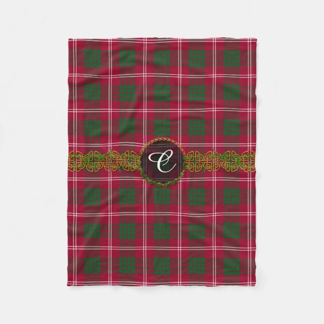 Couverture Polaire Tartan de Crawford de monogramme (Devant)