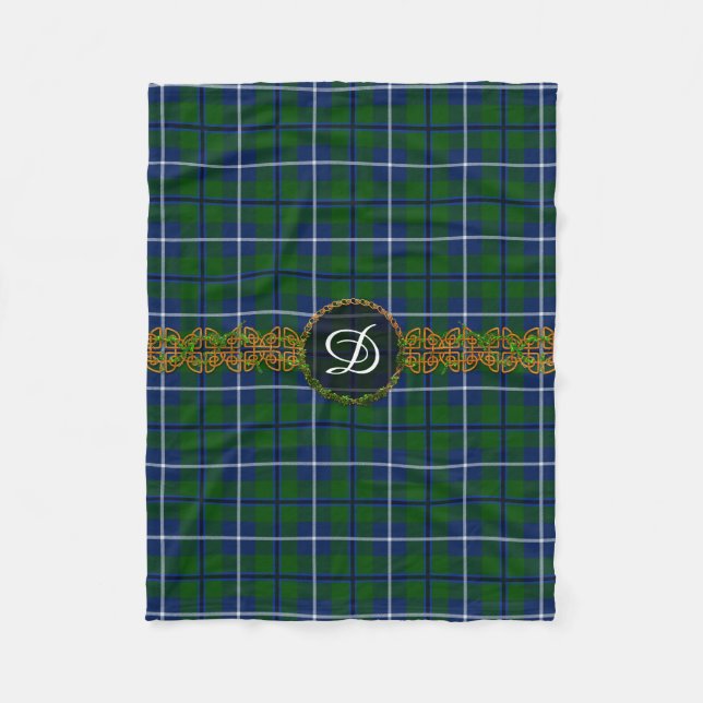 Couverture Polaire Tartan de Douglas de monogramme (Devant)