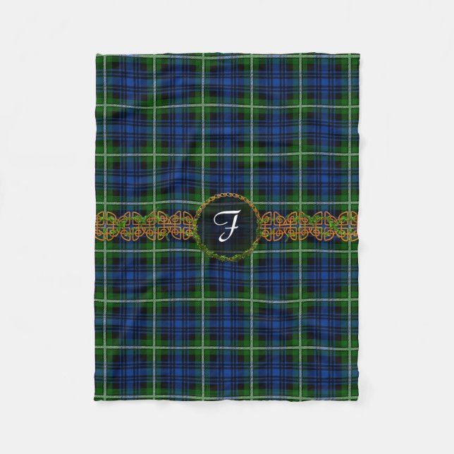 Couverture Polaire Tartan de Forbes de monogramme (Devant)
