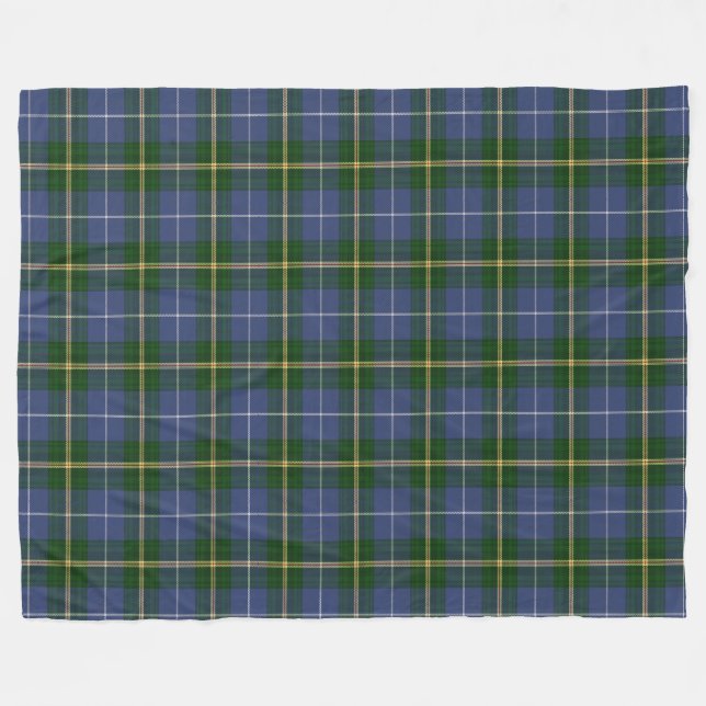 Couverture Polaire Tartan de la Nouvelle-Écosse personnalisé bleu pla (Devant (Horizontal))