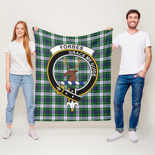 Couverture Polaire Tartan de la tenue du clan Forbes (En situation)
