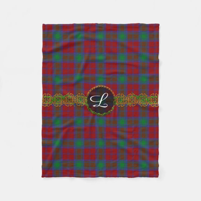 Couverture Polaire Tartan de Lindsay de monogramme (Devant)