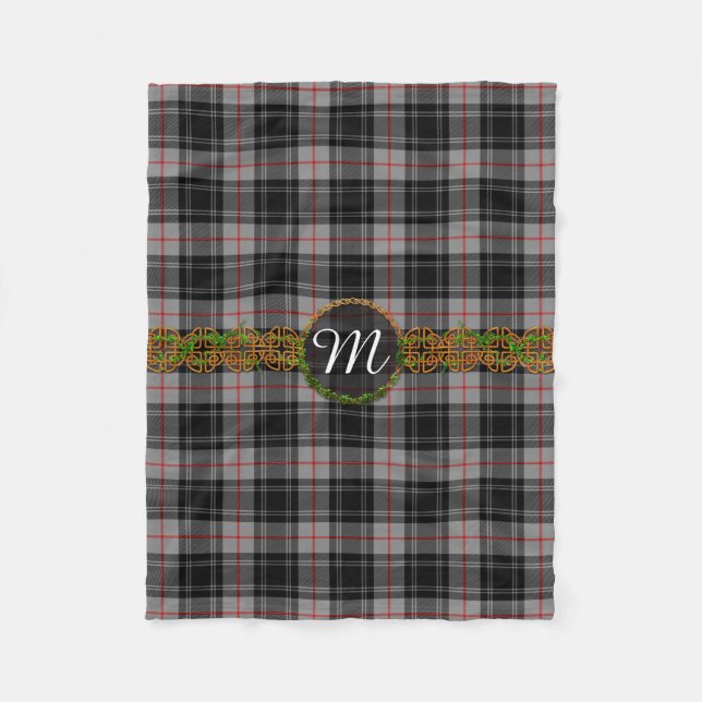 Couverture Polaire Tartan de Moffat de monogramme (Devant)