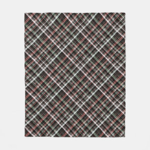 Couverture Polaire Tartan de Noël texturé.