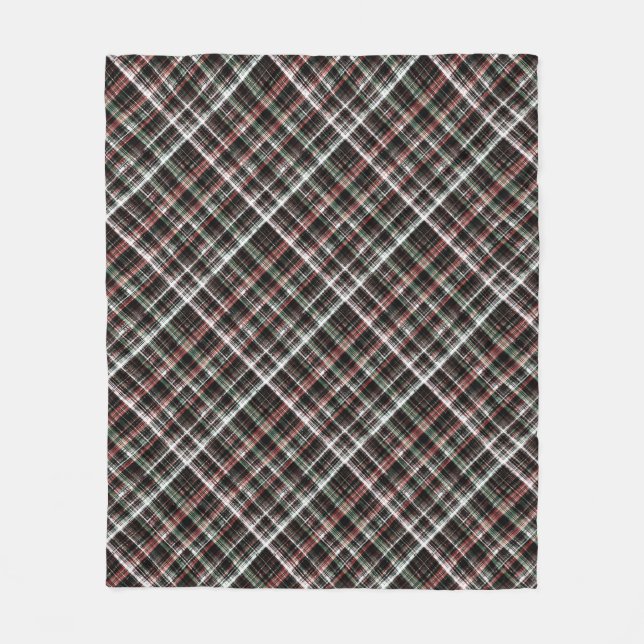 Couverture Polaire Tartan de Noël texturé. (Devant)