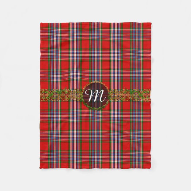 Couverture Polaire Tartan de rouge de MacFarlane de monogramme (Devant)