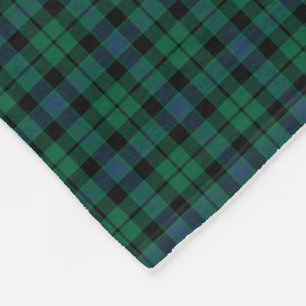 Couverture Polaire Tartan de vert de clan de MacKay, bleu et noir