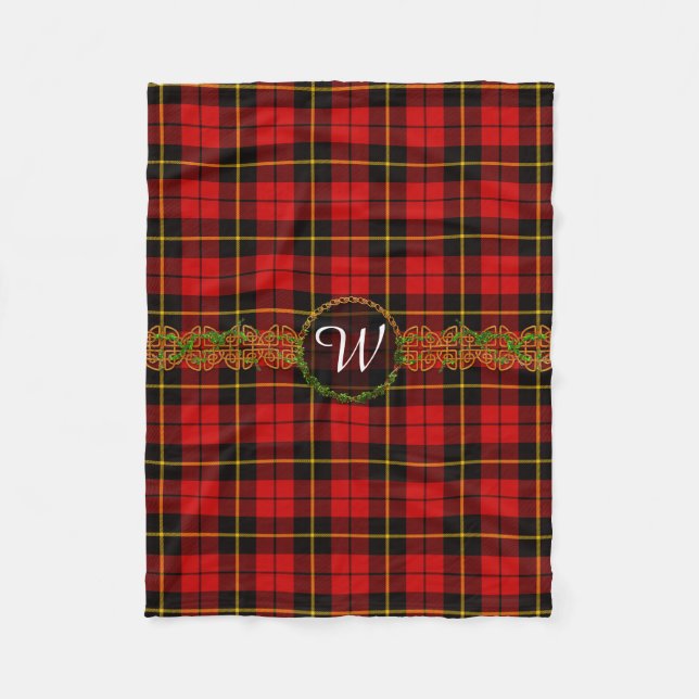 Couverture Polaire Tartan de Wallace de monogramme (Devant)