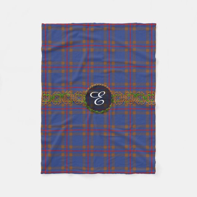 Couverture Polaire Tartan d'Elliot de monogramme (Devant)
