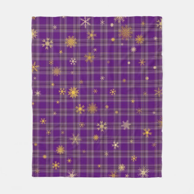 Couverture Polaire Tartan d'hiver doré (Devant)