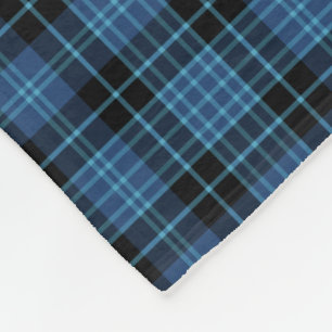 Couverture Polaire Tartan écossais de clergé de plaid bleu et noir