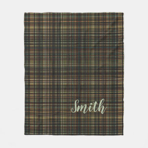 Couverture Polaire Tartan foncé (Plaid) personnalisé