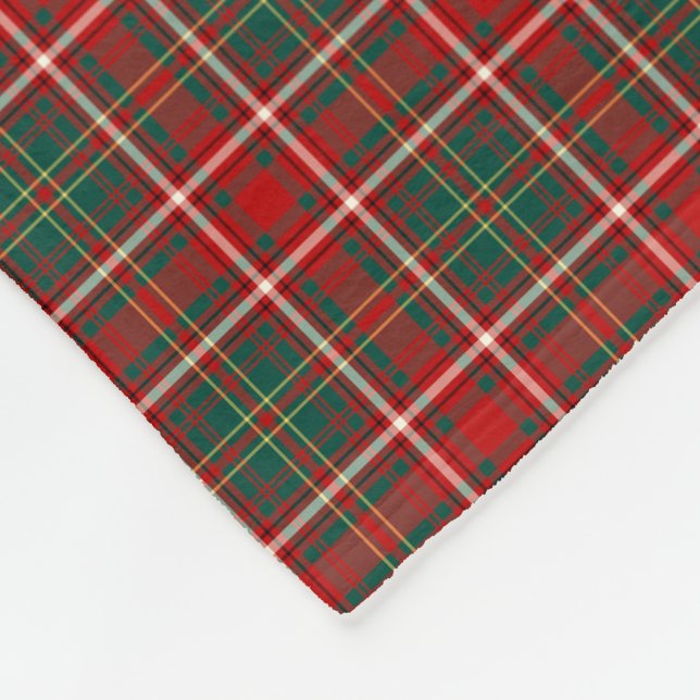 Couverture Polaire Tartan gris rouge, vert et blanc (Coin)