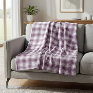 Couverture Polaire Tartan Héritage Mauve Écossais