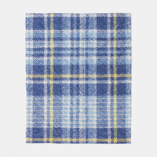 Couverture Polaire Tartan jaune bleu : Plaid tendance
