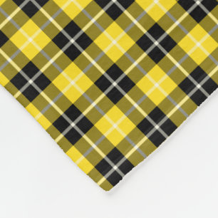 Couverture Polaire Tartan jaune et noir de clan de Barclay