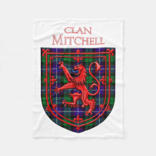 Couverture Polaire Tartan Mitchell écossais plaid Lion Rampant