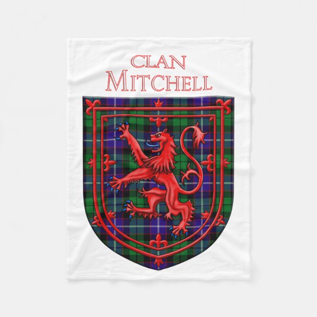 Couverture Polaire Tartan Mitchell écossais plaid Lion Rampant (Devant)