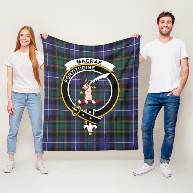 Couverture Polaire Tartan moderne de chasse du clan MacRae (En situation)